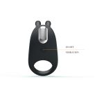 Ерекційне віброкільце Pretty Love Rabbit Vibrator з кліторальною стимуляцією, чорне вид 6