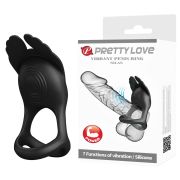 Эрекционное виброкольцо с крылышками PRETTY LOVE Silas 7 режимов, черное