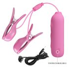 Виброзажымы для сосков Pretty Love Nipple Clip с электростимуляцией, розовые вид 8