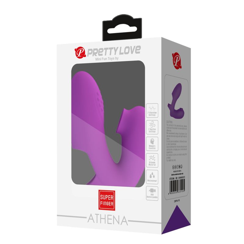 Вібратор на палець із стимуляцією клітора PRETTY LOVE Super Finger ATHENA 7 режимів, фіолетовий вид 11
