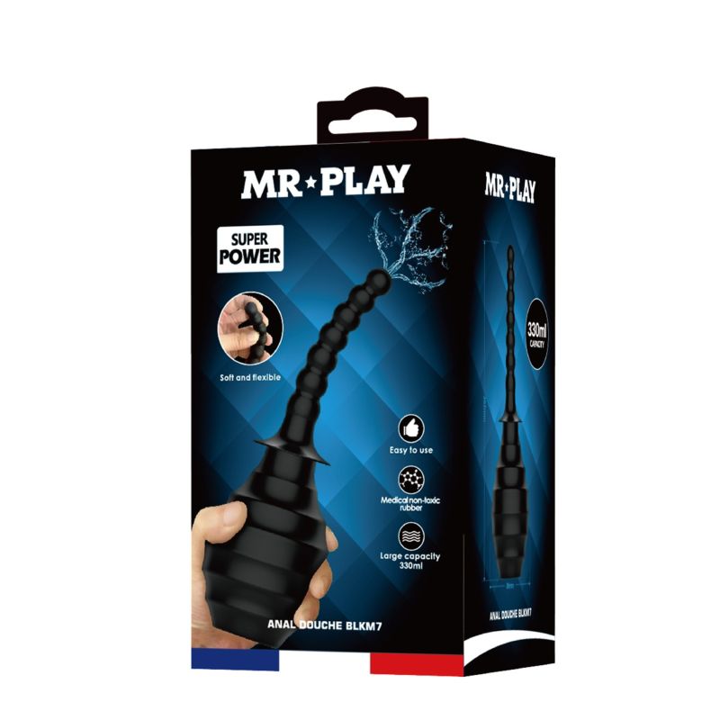 Анальний душ із гнучким носиком Pretty Love MR PLAY у вигляді анального стимулятора, чорний, 330 мл вид 9