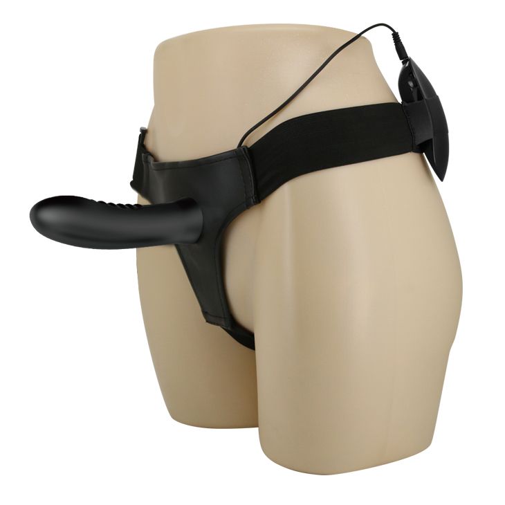 Страпон фаллопротез с вибрацией Pretty Love Myron черный,18.5 х 4.8 см вид 4