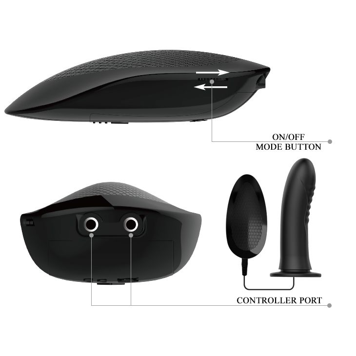 Страпон фаллопротез с вибрацией Pretty Love Myron черный,18.5 х 4.8 см вид 7