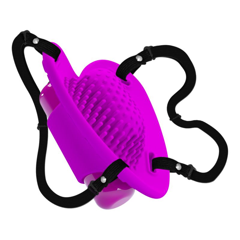 Стимулятор клітора метелик Pretty Love Heartbeat на ремінцях, фуксія, 10 режимів, 7.2 см вид 3