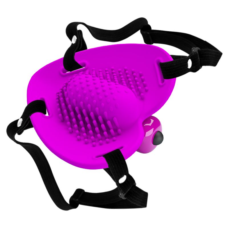 Стимулятор клітора метелик Pretty Love Heartbeat на ремінцях, фуксія, 10 режимів, 7.2 см вид 4