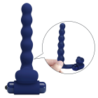 Віброкільце Pretty Love Ajmal з анальним стимулятором, синє, 15.3 см вид 6