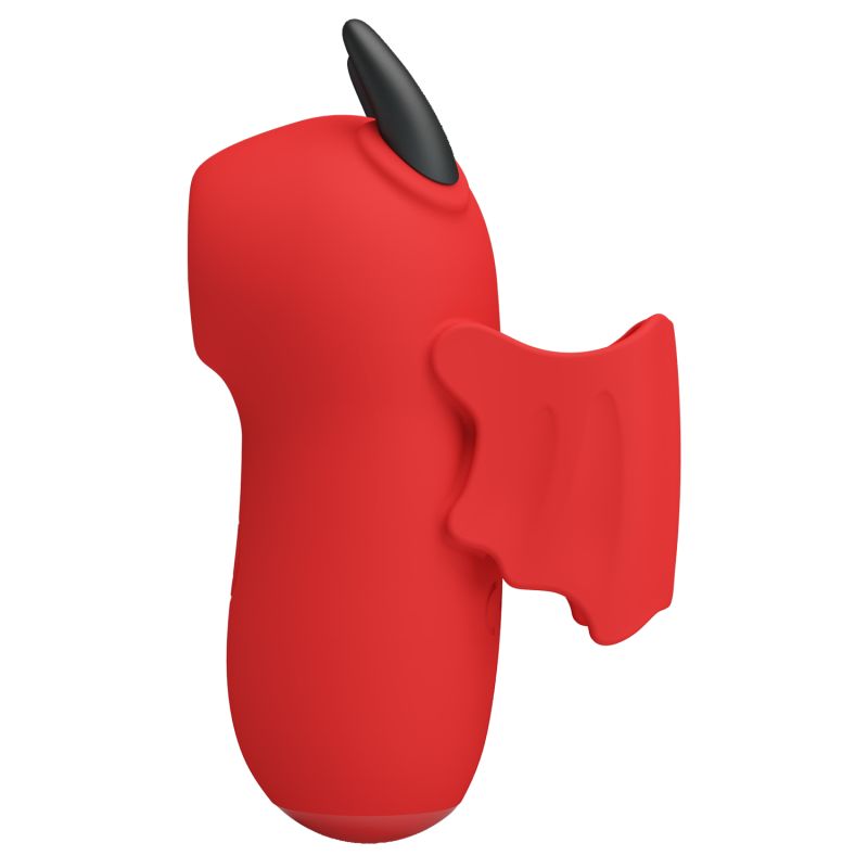 Стимулятор для клитора Pretty Love Magic Devil с сосанием и электростимуляцией, красный, 6.9 см вид 6