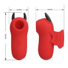 Стимулятор для клитора Pretty Love Magic Devil с сосанием и электростимуляцией, красный, 6.9 см вид 11