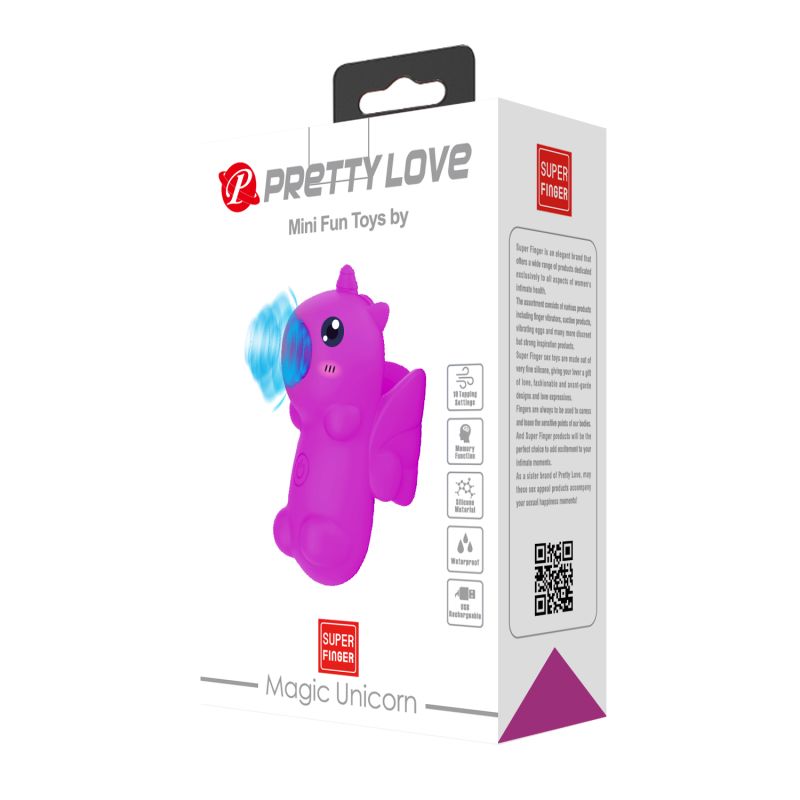 Стимулятор для клитора Pretty Love Magic Unicorn на палец, фуксия, 7.5 см вид 12