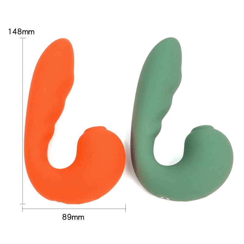 Вибратор с клиторальным стимулятором Sweet Em, оранжевый вид 6