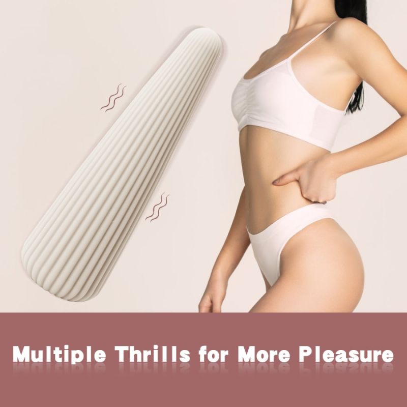 Вибратор-конус рельефный Sweet Em, 10 режимов, бежевый, 12.8 х 3.8 см вид 9