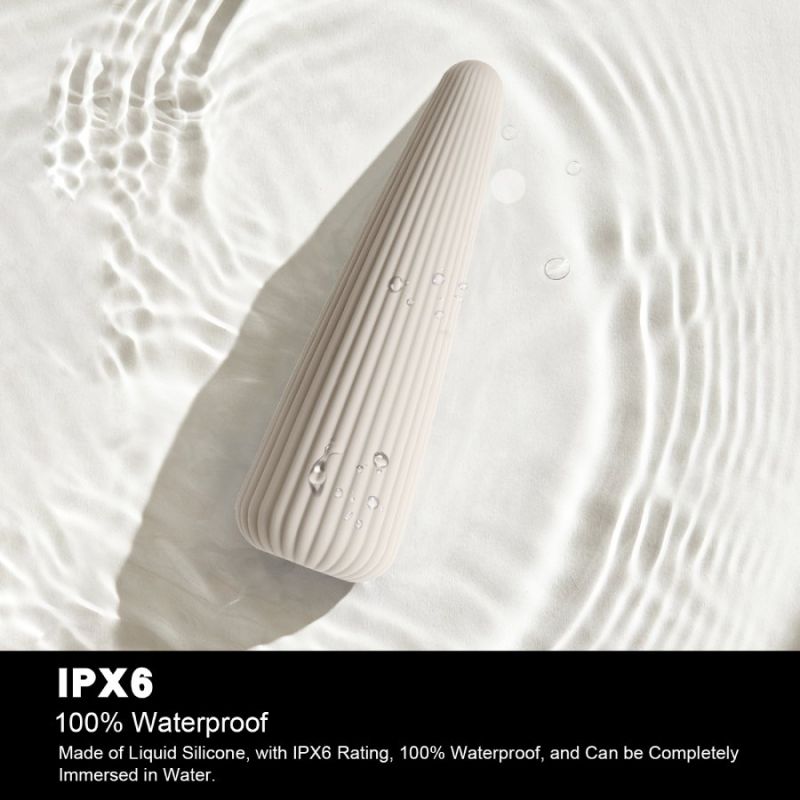 Вібратор-конус рельєфний Sweet Em, 10 режимів, бежевий, 12.8 х 3.8 см вид 10