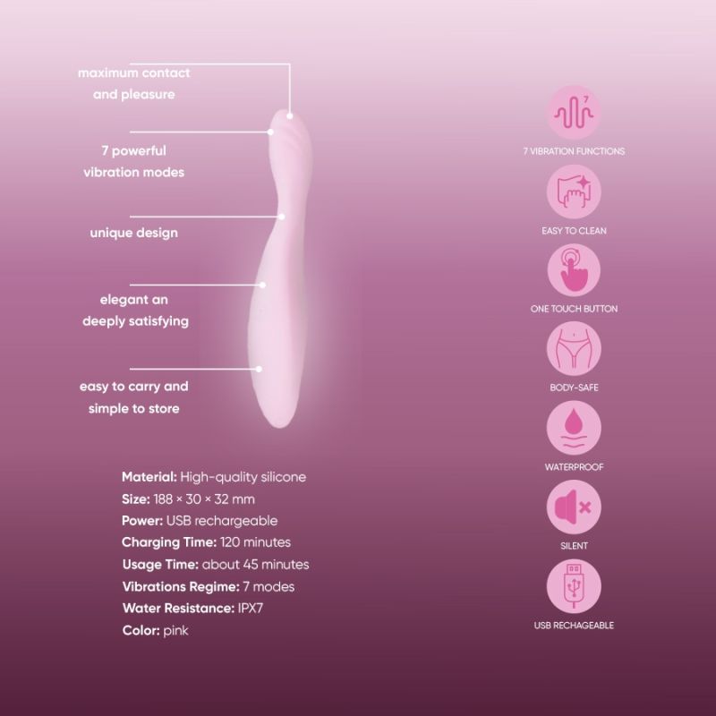 Вибратор для точки G Sweet Em, розовый вид 9