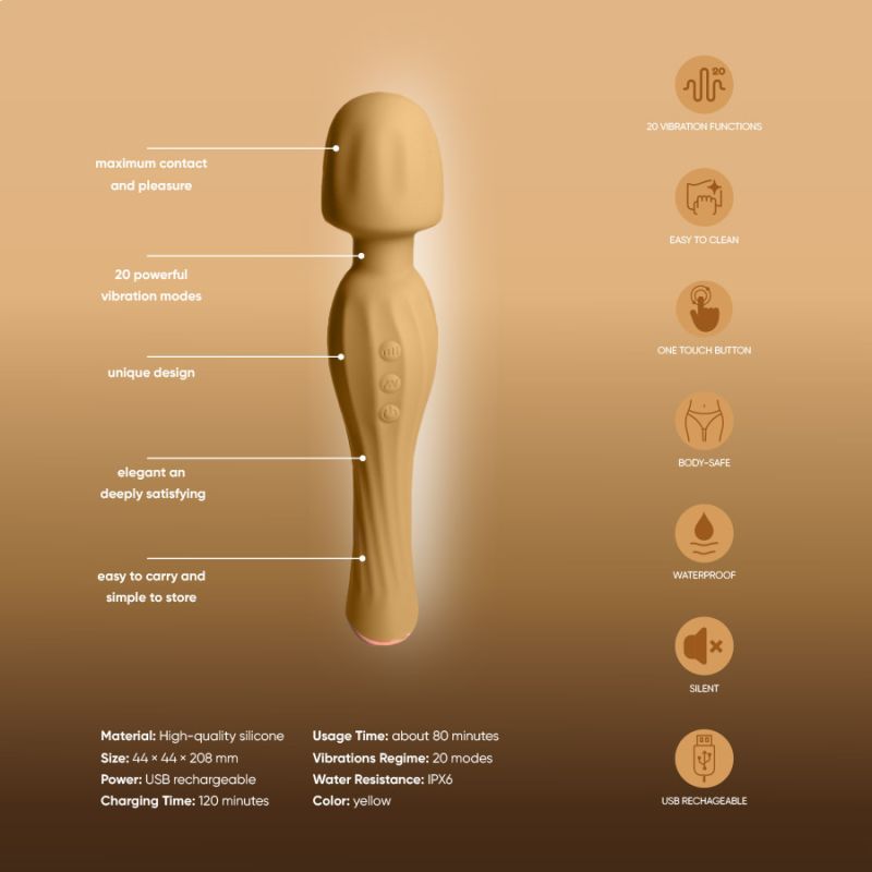 Вібратор-мікрофон 28 режимів Sweet Em, жовтий вид 5