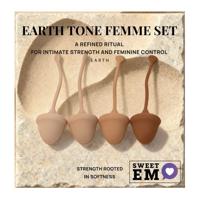 Набір вагінальних кульок Sweet Em, 4 шт з різною вагою, коричневі, 2.8 х 14.5 см вид 2