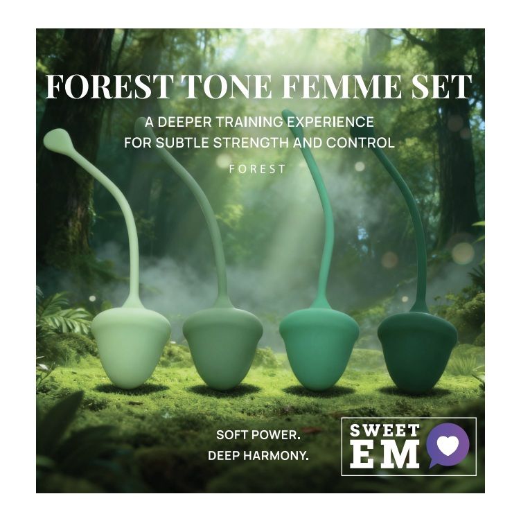 Набір вагінальних кульок Sweet Em, 4 шт з різною вагою, зелені, 2.8 х 14.5 см вид 2