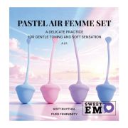 Набір вагінальних кульок Sweet Em, 4 шт з різною вагою, фіолетові, 2.8 х 14.5 см