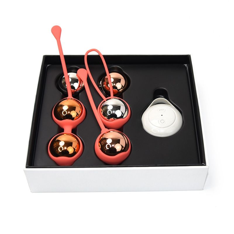 Набір вагінальних віброкульок Sweet Em з пультом, коралові, 3.35 х 16 см вид 5