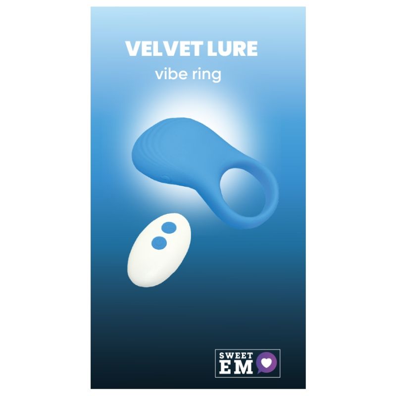 Ерекційне віброкільце Sweet Em з пультом, синій, 8.5 х 4.5 см вид 2