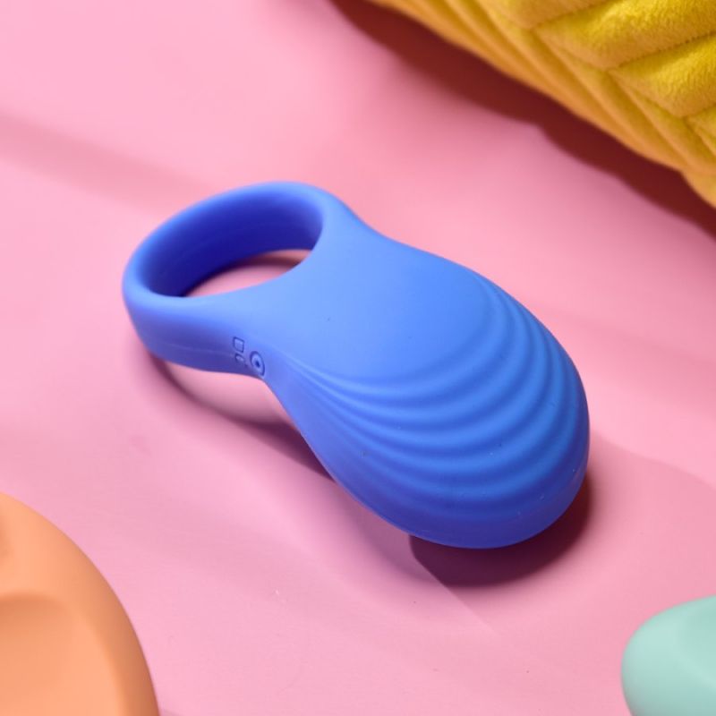 Ерекційне віброкільце Sweet Em з пультом, синій, 8.5 х 4.5 см вид 8