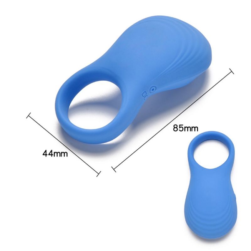 Ерекційне віброкільце Sweet Em з пультом, синій, 8.5 х 4.5 см вид 9