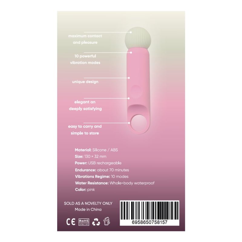 Мини-вибратор-микрофон Sweet Em, 10 режимов, розовый вид 8