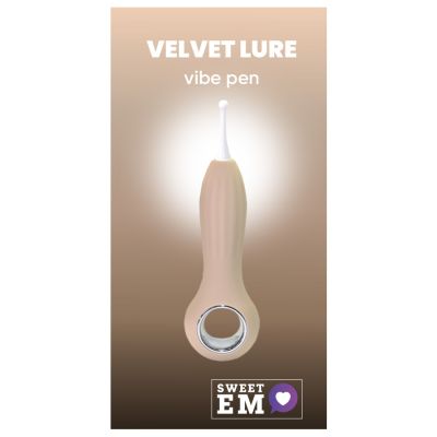 Вибратор точечный с насадками Sweet Em для клитора, бежевый, 14.5 см