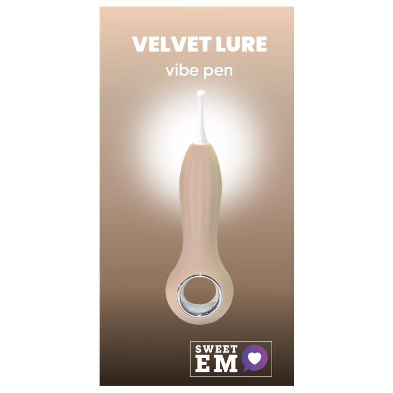 Вибратор точечный с насадками Sweet Em для клитора, бежевый, 14.5 см вид 2