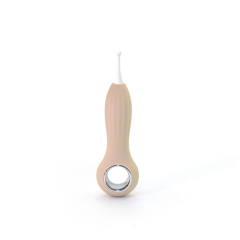 Вибратор точечный с насадками Sweet Em для клитора, бежевый, 14.5 см вид 3