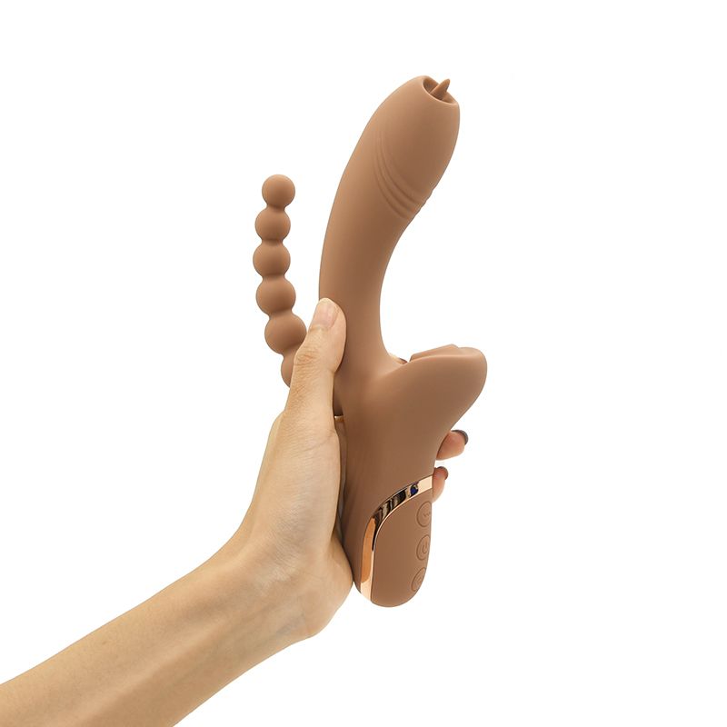 Вибратор-кролик с анальной стимуляцией Sweet Em, коричневый, 22.1 х 7.8 х 4.2 см вид 9