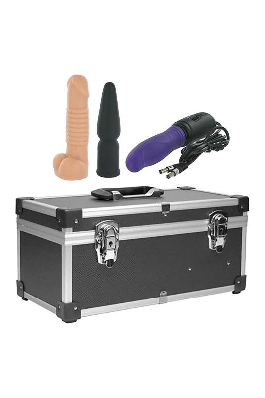 Портативна секс-машина Diva Tool Box у валізі, з пультом та трьома насадками Vac-U-Lock, чорна вид 2