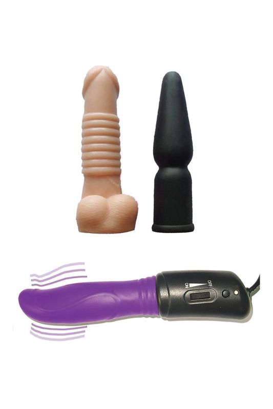 Портативна секс-машина Diva Tool Box у валізі, з пультом та трьома насадками Vac-U-Lock, чорна вид 5