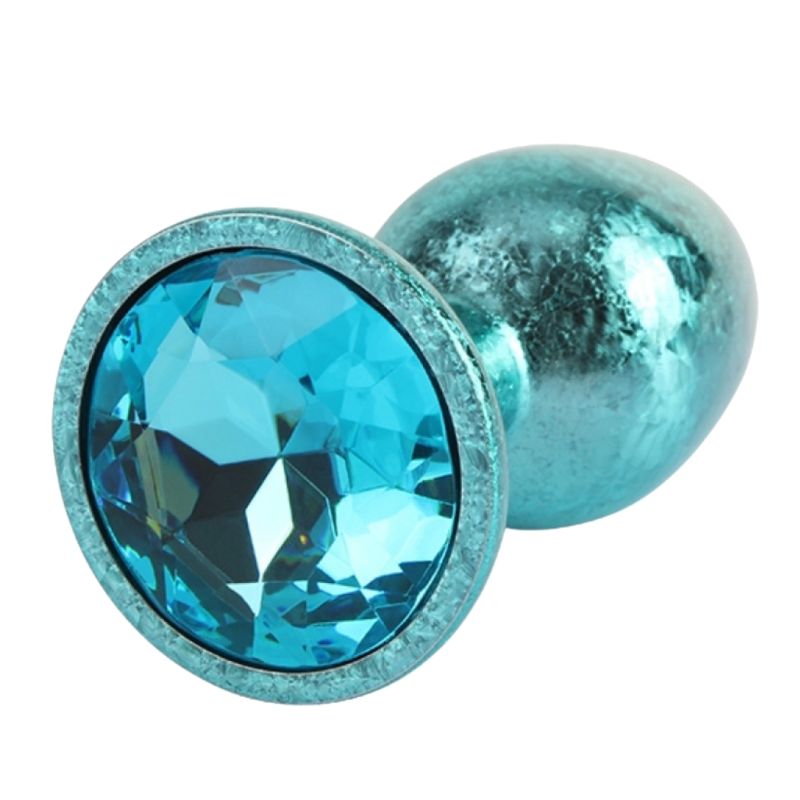 Анальна пробка блакитна поталь CHISA MATRIX MONT з блакитним каменем, розмір S вид 3