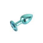 Анальна пробка блакитна поталь CHISA MATRIX MONT з блакитним каменем, розмір S вид 4