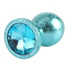 Анальна пробка блакитна поталь CHISA MATRIX MONT з блакитним каменем, розмір M вид 3