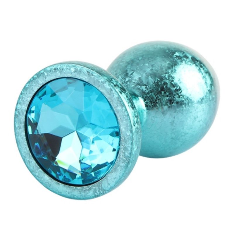 Анальна пробка блакитна поталь CHISA MATRIX MONT з блакитним каменем, розмір M вид 3