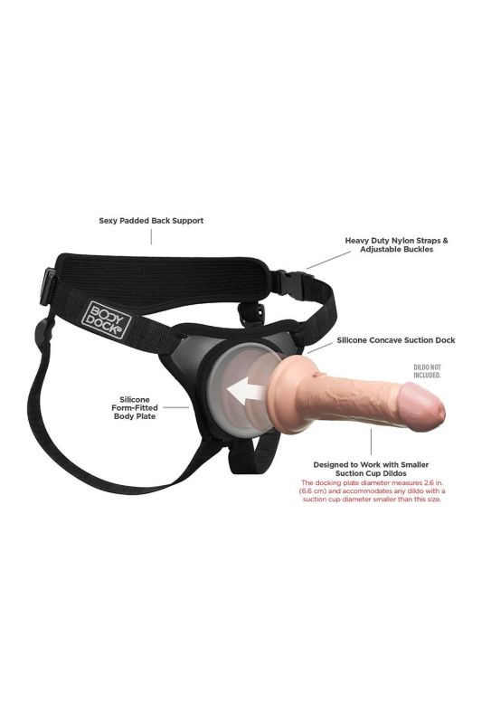 Трусики для страпону Pipedream Body Dock Elite Mini Harness, чорні вид 7