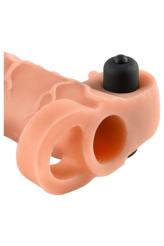 Вібронасадка на член, що подовжує +5 см Pipedream FX Vibr Real Feel 2, тілесна, 16.5 х 4.5 см вид 4