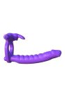 Насадка на член для подвійного проникнення з вібрацією Pipedream, фіолетова, 19.5 х 2.7 см вид 3