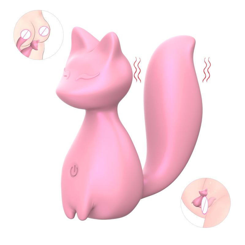 Міні-вібратор кліторальний Every Night Toys Doris у формі лисиці світло-рожевий, 10 режимів вібрації вид 2