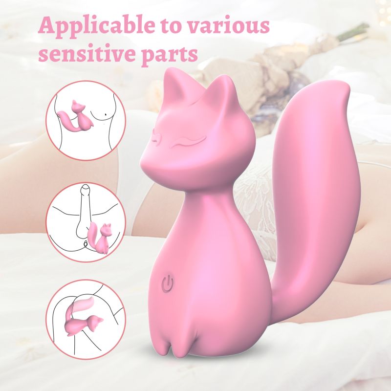 Міні-вібратор кліторальний Every Night Toys Doris у формі лисиці світло-рожевий, 10 режимів вібрації вид 3