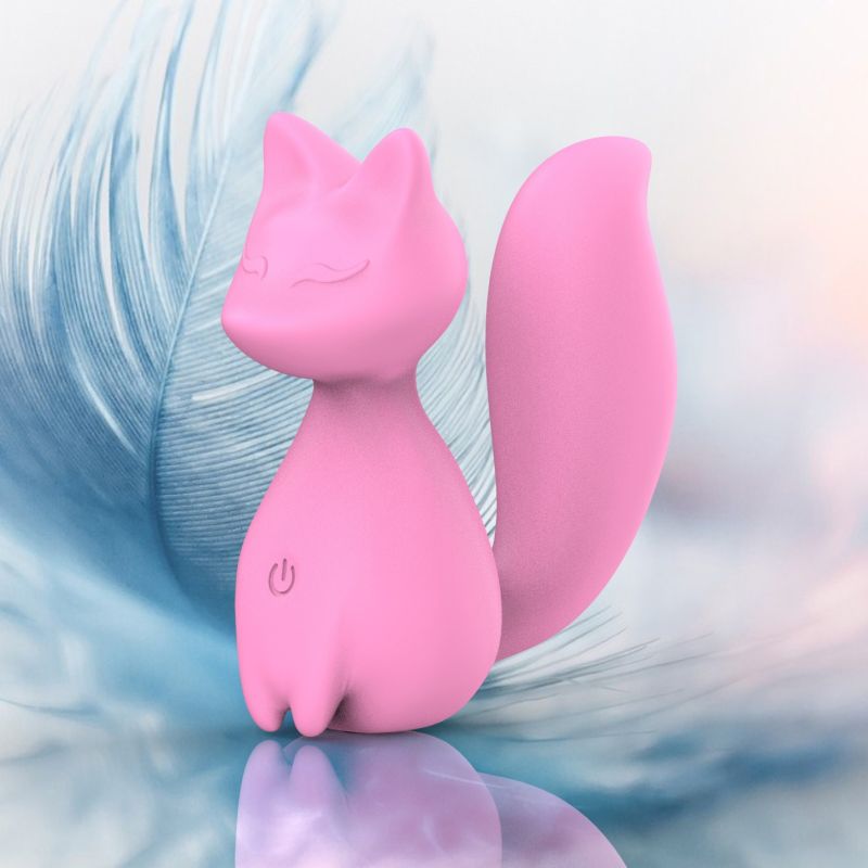 Міні-вібратор кліторальний Every Night Toys Doris у формі лисиці світло-рожевий, 10 режимів вібрації вид 6