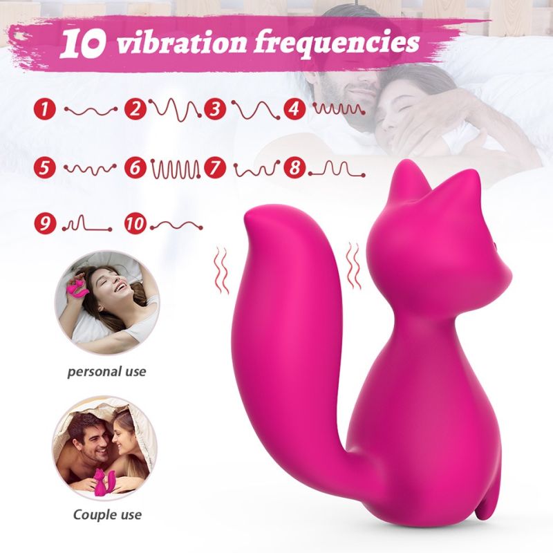 Мини-вибратор клиторальный Every Night Toys Doris в форме лисы розовый, 10 режимов вибрации вид 3