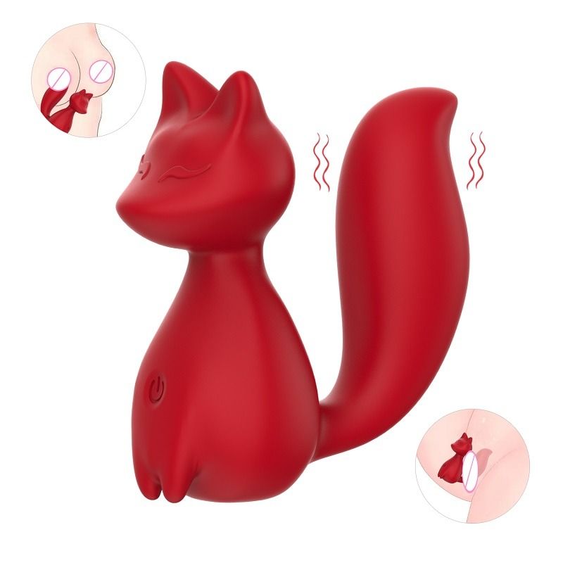 Мини-вибратор клиторальный Every Night Toys Doris в форме лисы красный, 10 режимов вибрации вид 2