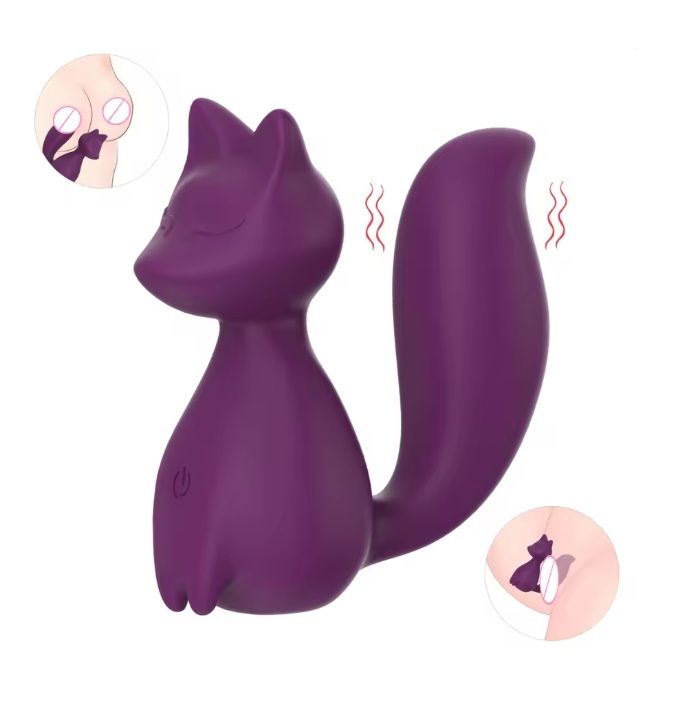 Міні-вібратор кліторальний Every Night Toys Doris у формі лисиці фіолетовий, 10 режимів вібрації вид 3