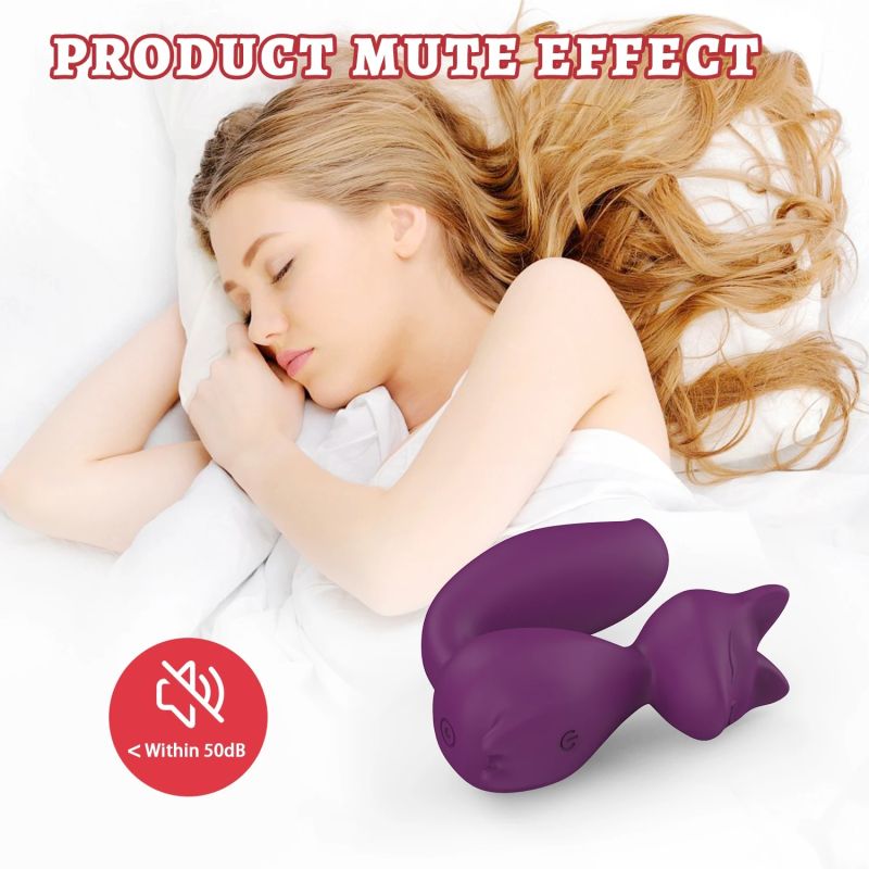 Мини-вибратор клиторальный Every Night Toys Doris в форме лисы фиолетовый, 10 режимов вибрации вид 7