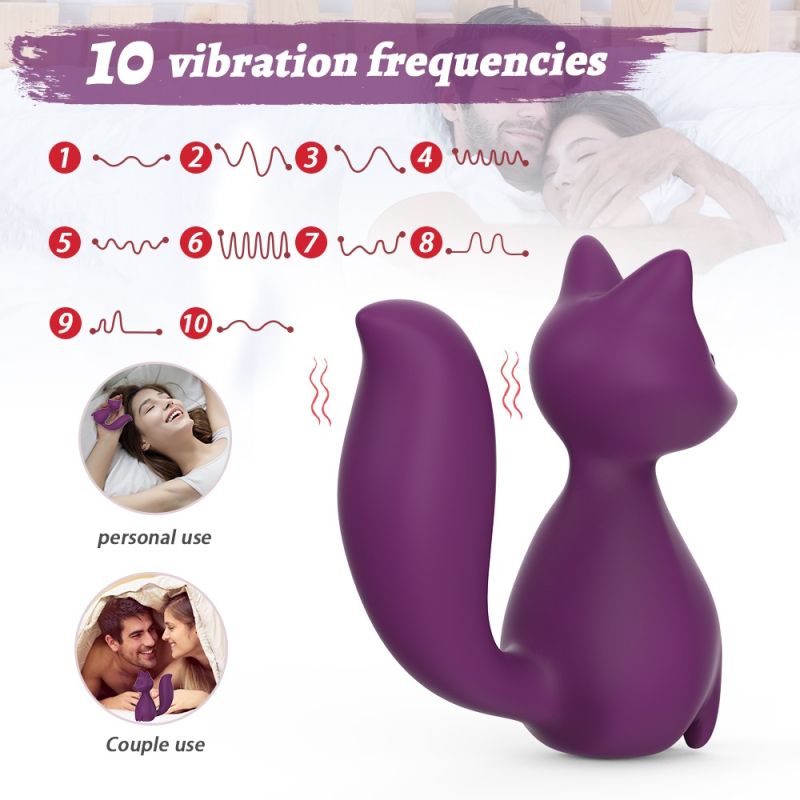 Мини-вибратор клиторальный Every Night Toys Doris в форме лисы фиолетовый, 10 режимов вибрации вид 8
