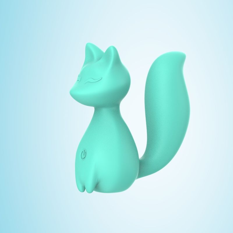 Міні-вібратор кліторальний Every Night Toys Doris у формі лисиці бірюзовий, 10 режимів вібрації вид 5