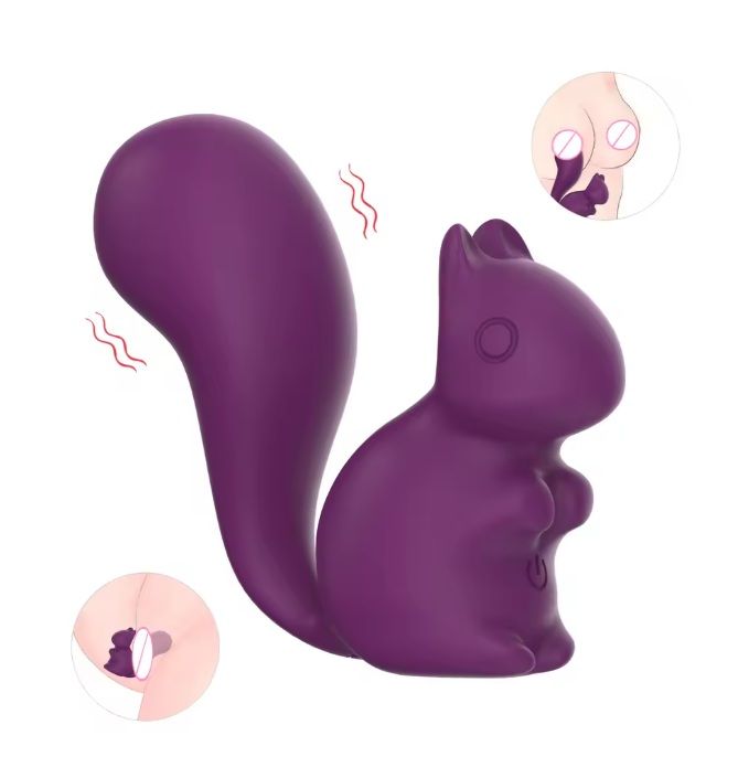 Мини-вибратор клиторальный Every Night Toys Debbie в форме белочки фиолетовый, 10 режимов вибрации вид 2