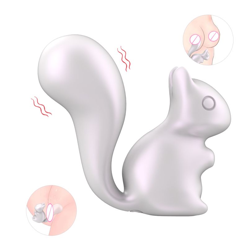 Мини-вибратор клиторальный Every Night Toys Debbie в форме белочки белый, 10 режимов вибрации вид 2